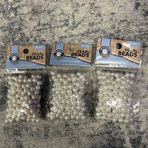 3-Pack | 8mm Pearl Beads For Jewelry + Necklace / Bracelet Making